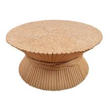Mcguire round wheat sheaf coffee table. American Wheat Sheaf Coffee Table By Mcguire Sold Howaboutout Vintage Furniture