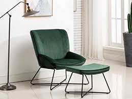 Vibrantly coloured funky chairs by cult furniture. Tenley Armchair With Footstool Modern Lounge Chair With Footrest Stool Colour Green Velvet Living Room Bedroom Conservatory Furniture Amazon Co Uk Kitchen Home