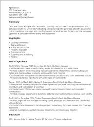 1 claims manager resume templates: try