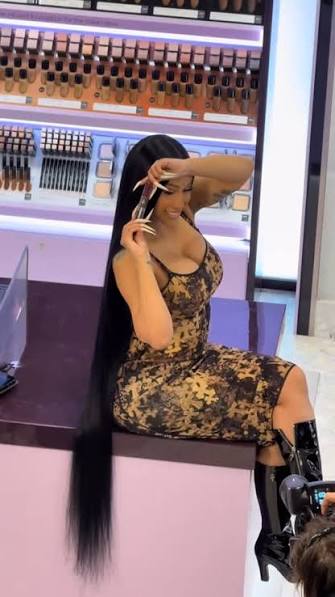Cardi B making an appearance earlier today at Macy’s for the launch of  @kikomilano in New York! 💄 #CardiB #KIKOMilano, 📹: Videos via  @laydayallday and @/le_taniaaa on TikTok., 🔊: No copyright ...