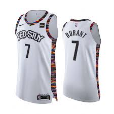 Last year it was biggie smalls; Kevin Durant 7 Authentic Jersey 2019 20 Brooklyn Nets White City Edition Jersey