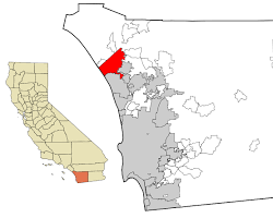 Image of California map with Oceanside highlighted