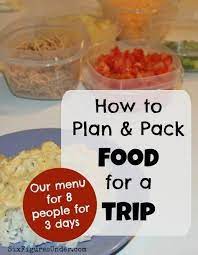 How To Plan And Pack Food For A Trip 8 People For 3 Days Six Figures Under Road Trip Food Vacation Meals Camping Food