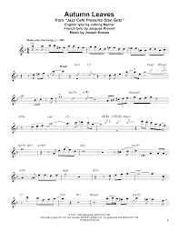 Stan Getz Autumn Leaves Sheet Music Notes Chords Stan Getz Sheet Music Notes Jazz Sheet Music