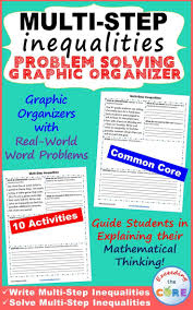 Multi Step Inequalities Word Problems With Problem Solving Graphic Organizers Problem Solving G Inequality Word Problems Word Problems Multi Step Inequalities