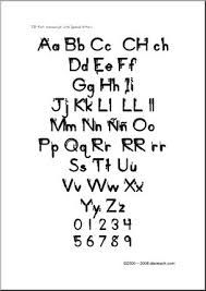 Spanish Chart Manuscript Letters Aa Zz Zb Style Font