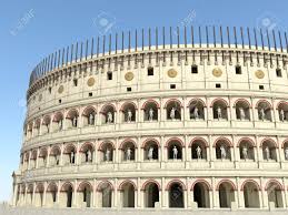 An animated reconstruction of ancient rome: Coliseum Amphitheater In Rome Reconstruction 3d Illustration Stock Photo Picture And Royalty Free Image Image 135791751