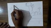 How to draw a riverside village scenery for beginners. Easy Pencil Drawing Of Market Elementary Drawing Of Market Scenery Youtube
