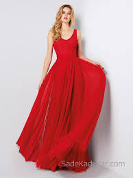 Pronovias 2018 Kirmizi Gece Elbiseleri Uzun Sifon Dantelli Etekleri Tullu The Dress Elbise Balo Elbiseleri