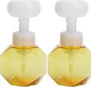 3Pcs 300ml PETG Flower Foam Pump Bottle Hand Washing Cosmetics Subpackage  (Yellow flower bubble bottle)