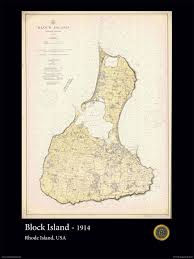 Block Island 1914 Block Island Nautical Chart Map