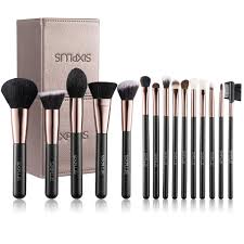 Jessup makeup brushes, labeled makeup brush set premium synthetic and natural hair foundation powder concealer eyeshadow blending 15pcs brush kit, rose gold/black t160. Amazon Com Sixplus Makeup Brushes 15pcs Makeup Brush Set Premium Synthetic Goat Pony Hair Foundation Blending Face Powder Blush Concealers Eyeshadow Brush Make Up Brushes Kit With Case Coffee Beauty