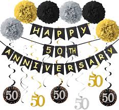 50th wedding anniversary flowers centerpieces. Amazon Com 50th Anniversary Decorations Kit 50th Wedding Anniversary Party Decorations Supplies Including Gold Glitter Happy 50th Anniversary Banner 9pcs Sparkling 50 Hanging Swirl 6pcs Poms Home Kitchen