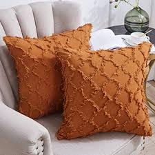 Winhome wood antlers orange animal deer nature pattern polyester 20. Amazon Com Longhui Bedding Burnt Orange Throw Pillow Covers For Sofa Couch Bedroom Family Room Set Of 2 Decorative Pillows 18 X 18 Inches Cotton Linen Cushion Covers No Inserts Home Kitchen