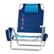 Nautica 5 Position Logo Beach Chair In Navy Bed Bath Beyond Beach Chairs Backpack Beach Chair Beach Chair Umbrella