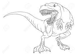 These alphabet coloring sheets will help little ones identify uppercase and lowercase versions of each letter. A Dinosaur T Rex Tyrannosaurus Black And White Outline Cartoon Like A Kids Coloring Book Page Royalty Free Cliparts Vectors And Stock Illustration Image 150122810