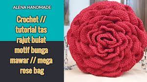 Dompet (1) dompet rajut (1) dompet rajut kepang (1) Crochet Tutorial Tas Rajut Bulat Motif Bunga Mawar Mega Rose Bag Youtube