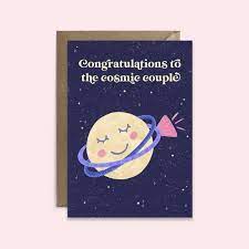 Space Wedding Card Congratulations to the Cosmic Couple - Etsy