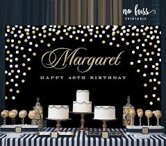 Backdrop Black And Gold 50th Birthday Party Decorations Black And Gold Backdrop Adults Party Banner Poster Signage Personalised Printable Only Birthday Backdrop In 2020 Birthday Backdrop Gold Backdrop Party Banner