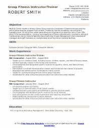 Group Fitness Instructor Resume Samples Qwikresume