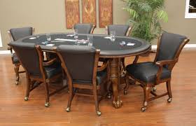 American Heritage High Stakes 7pc Oval Game Set 100709sd 1 American Heritage Poker Table Table Round Poker Table