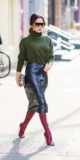 Look Of The Day Victoria Beckham Outfits Fashion Black Leather Skirts