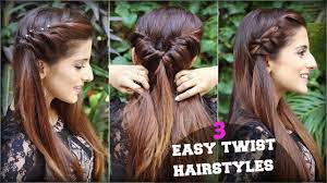 1 Min Cute Easy Everyday Twist Hairstyles For School College Work Q Twist Hairstyles Hair Tutorial Quick Hairstyles