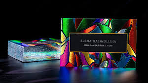 We digitally print our holographic raised foil on 19pt velvet laminated card stock. Making A Luxury Holographic Business Card With 11 Foil Colors Youtube