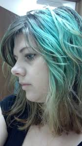 Faded Blue Over Older Blue Green And Green Colored Highlights Hair Styles Dyed Hair