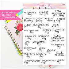 Holiday planner stickers, holiday reminder labels for planners, calendars and more, paper options available. Ps001 28 Ph Holiday Planner Stickers Matte Glossy Shopee Philippines