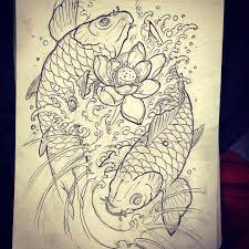 Koi And Lotus For Today Thanks For Looking Koi Fish Drawing Tattoo Koi Fish Drawing Japanese Tattoo Art