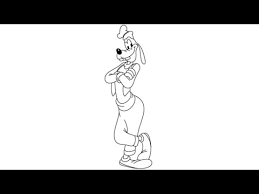 Begin with two ovals and a rectangle. How To Draw Goofy Easy Step By Step Drawing Lessons For Kids Youtube