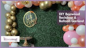 Flower and signage not included in the price but can be included for an additional fee. Oh Baby Boxwood Backdrop Diy Balloon Garland How To Tutorial Efavormart Com Youtube