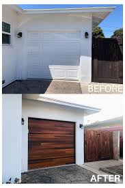 Before And After Planks Garage Door By C H I Overhead Doors Wooden Garage Doors Garage Door Design Faux Wood Garage Door