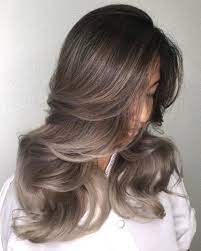 Ash Balayage Brown Hair Ash Hair Color Gray Balayage Hair Color For Morena