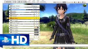 Works on all ps4 consoles hd tv and hdmi cable connection may be required to play. Sword Art Online Hollow Realization Character Customization Gameplay Ps4 Ps Vita Youtube