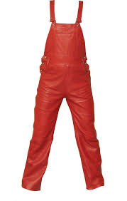 Mens Red Leather Bib Overalls New In 2019 Leather