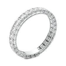 Of diamonds and a brilliant buffed luster, this eternity band is a beautiful reminder of your timeless romance. 2 1 10 Ct T W Emerald Cut Diamond Eternity Band In Platinum I Vs2 Zales