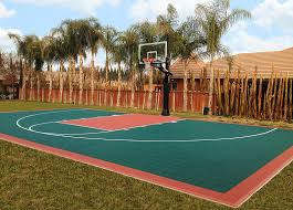 Indoor basketball court offers safe, high performance, low shock basketball surface. Versacourt Indoor Outdoor Backyard Basketball Courts