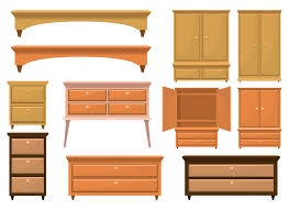 Bedroom furniture sets └ furniture └ home, furniture & diy all categories antiques art baby books, comics & magazines business, office. Retro Wooden Bedroom Furniture Vector Design Illustration Set Isolated On White Background 2006137 Vector Art At Vecteezy
