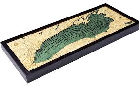 lake ontario new york canada wood map