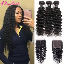 This product belongs to home , and you can find similar products at all categories , hair extensions & wigs , human hair weaves , hair weaves. Kiss Love Brazilian Hair Deep Wave Bundles With Closure Human Hair Weave 3 Bundles With Lace Closure Middle Ratio Remy Hair 3 4 Bundles With Closure Aliexpress