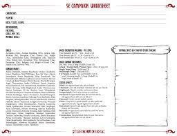 Practical guide to campaign planning. Dungeons And Dragons 5th Edition Campaign Worksheet Slyflourish Com