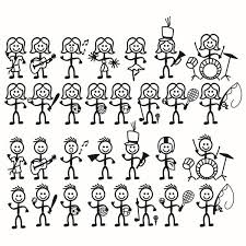 Family Stick Figures Decal Svg Cuttable Designs Stick Figures Stick Figure Family Monogram Fonts
