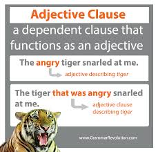 What Is An Adjective Clause Adjectives Relative Clauses Relative Pronouns