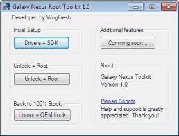 In galaxy nexus root toolkit, select your device model (cdma or gsm) and click the 'unlock' option. Galaxy Nexus Root Toolkit Rootear Y Volver A Bloquear El Galaxy Nexus Ya Es Cosa De Un Click