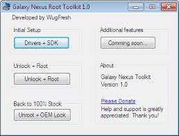 In galaxy nexus root toolkit, select your device model (cdma or gsm) and click the 'unlock' option. Galaxy Nexus Root Toolkit Rootear Y Volver A Bloquear El Galaxy Nexus Ya Es Cosa De Un Click