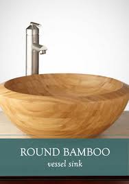 round bamboo sloped rim vessel sink