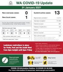The perth and peel regions will enter the lockdown at. Mark Mcgowan On Twitter This Is Our Wa Covid 19 Update For Sunday 31 January 2021 For Official Information On Potential Exposure Locations Testing And Lockdown Restrictions Visit Https T Co Rf5avd4ryp Https T Co N3bvclr25l Https T Co