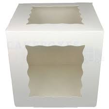 These boxes provide a premium presentation method for a range of cakes, whether gift box assortments or bespoke themed selections. 10x10x10in Premium White Window Gateaux Box Cake Boxes Cupcake Boxes